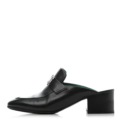 Hermes Goatskin Paradis Mules 36 Black 1 of 8