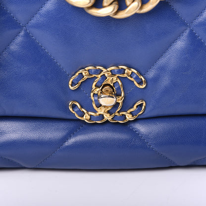 Chanel Goatskin Quilted Medium 19 Flap Dark Blue 9 of 9