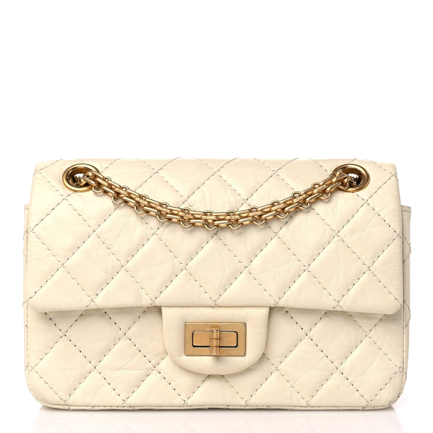 Chanel Aged Calfskin Quilted 2.55 Reissue Mini Flap White 1 of 10