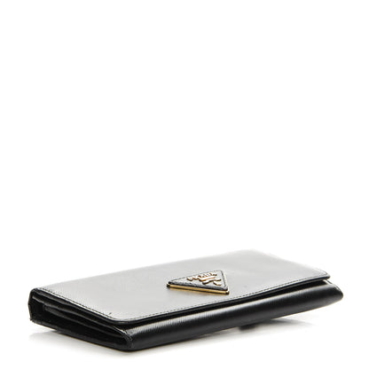 Prada Saffiano Continental Flap Wallet Nero Black 4 of 12