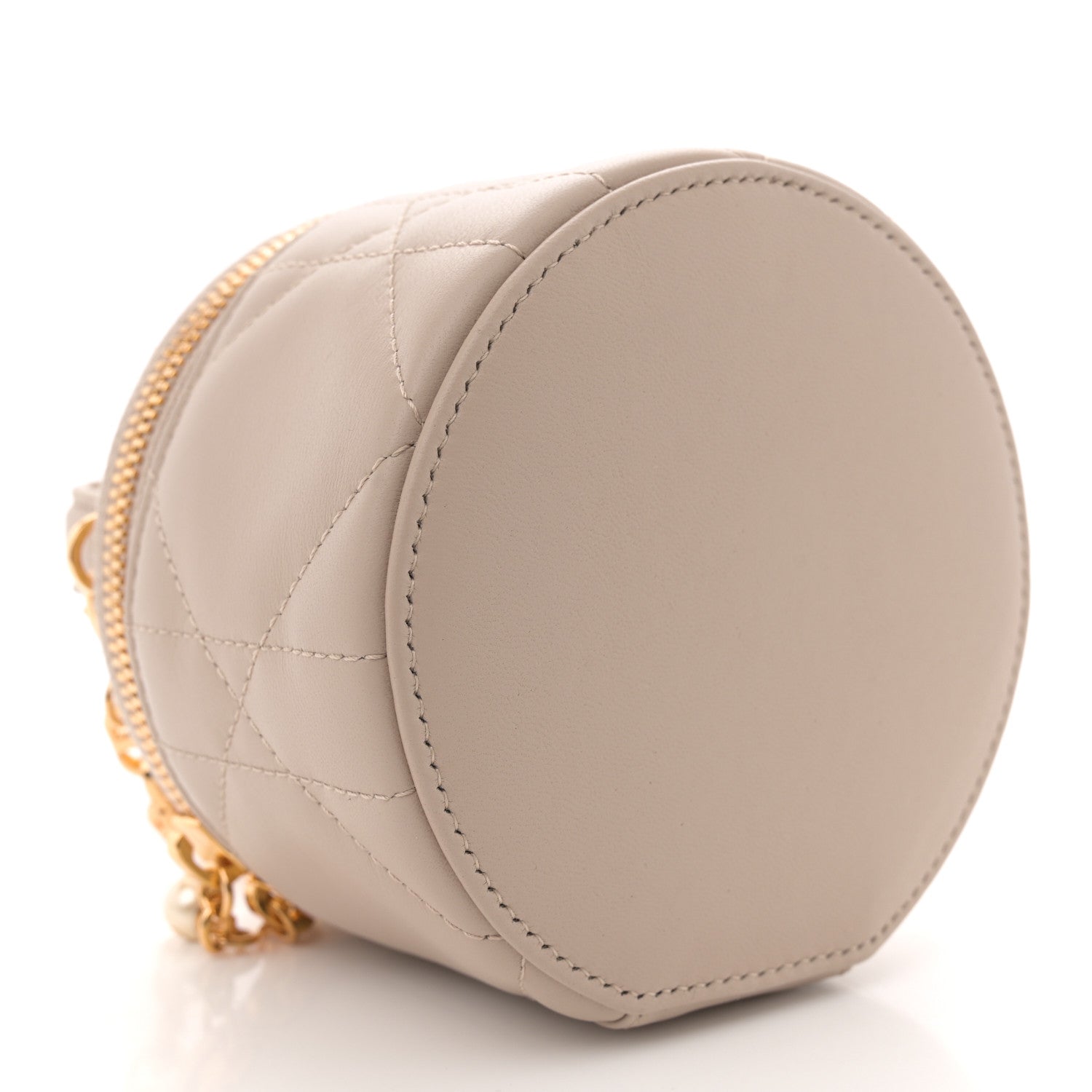 Christian Dior Lambskin Cannage Micro Lady Dior Vanity Case Light Beige 4 of 10
