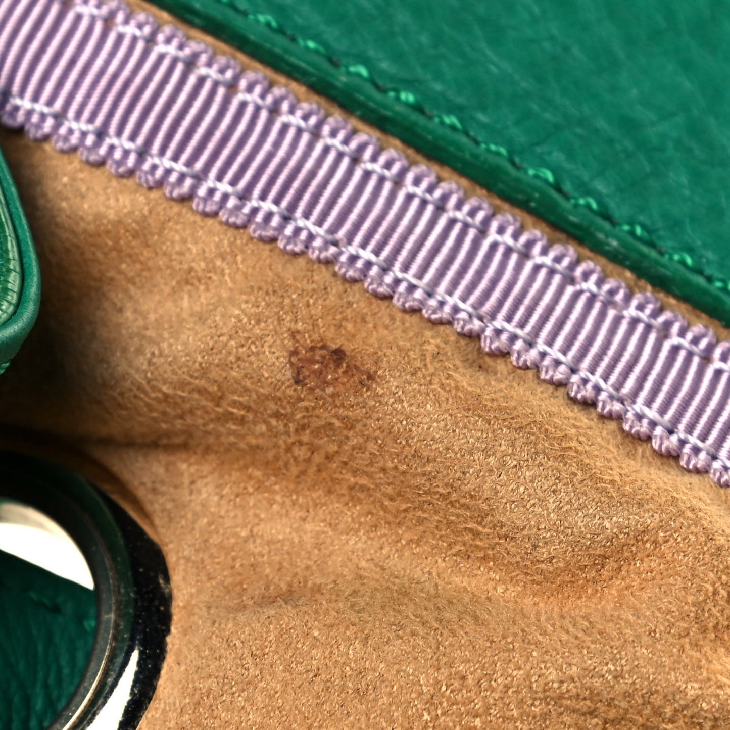 Grainy Calfskin Small Ramona Satchel Green