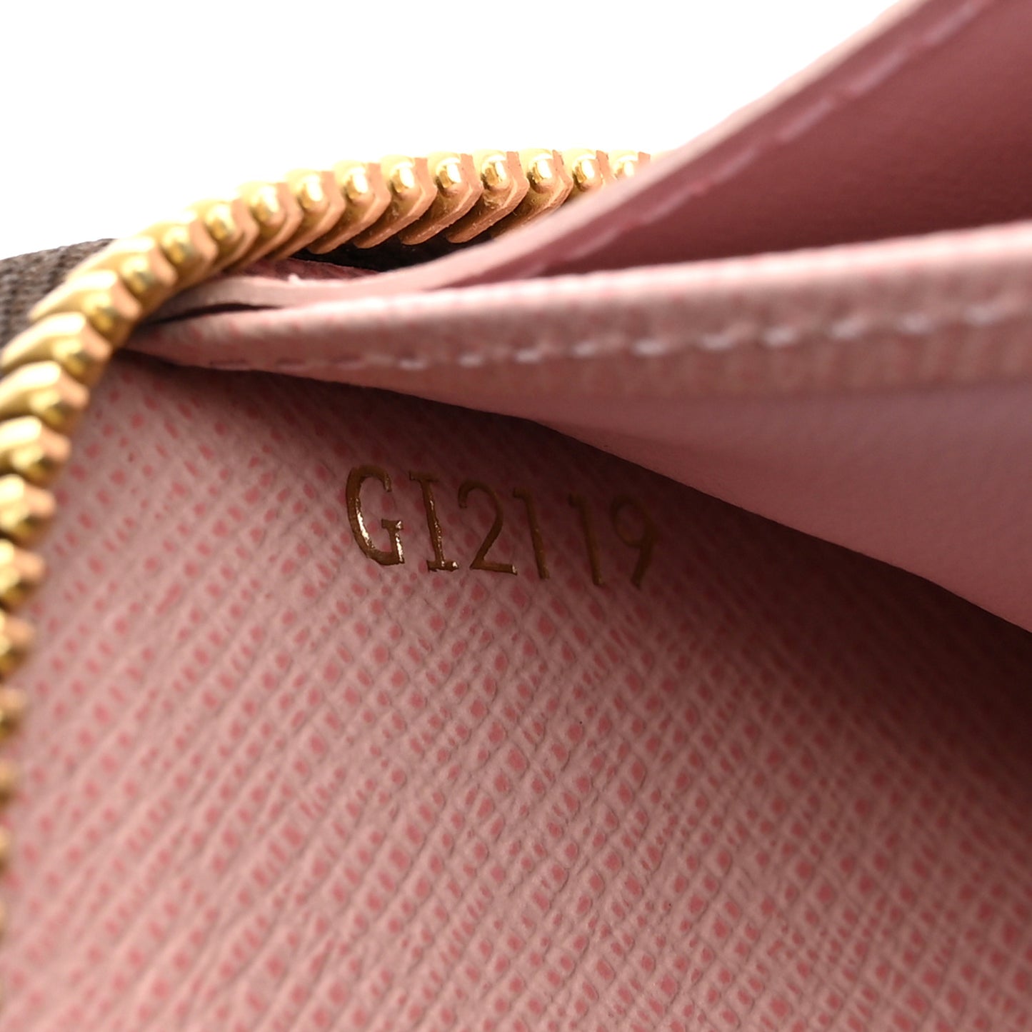 Damier Ebene Zippy Wallet Rose Ballerine