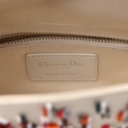 Christian Dior Satin Lambskin Sequin Embroidered Mini Lady Dior White Multicolor 6 of 14