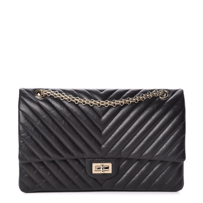 Chanel Aged Calfskin Chevron Quilted 2.55 Reissue 226 Flap Black 1 of 11
