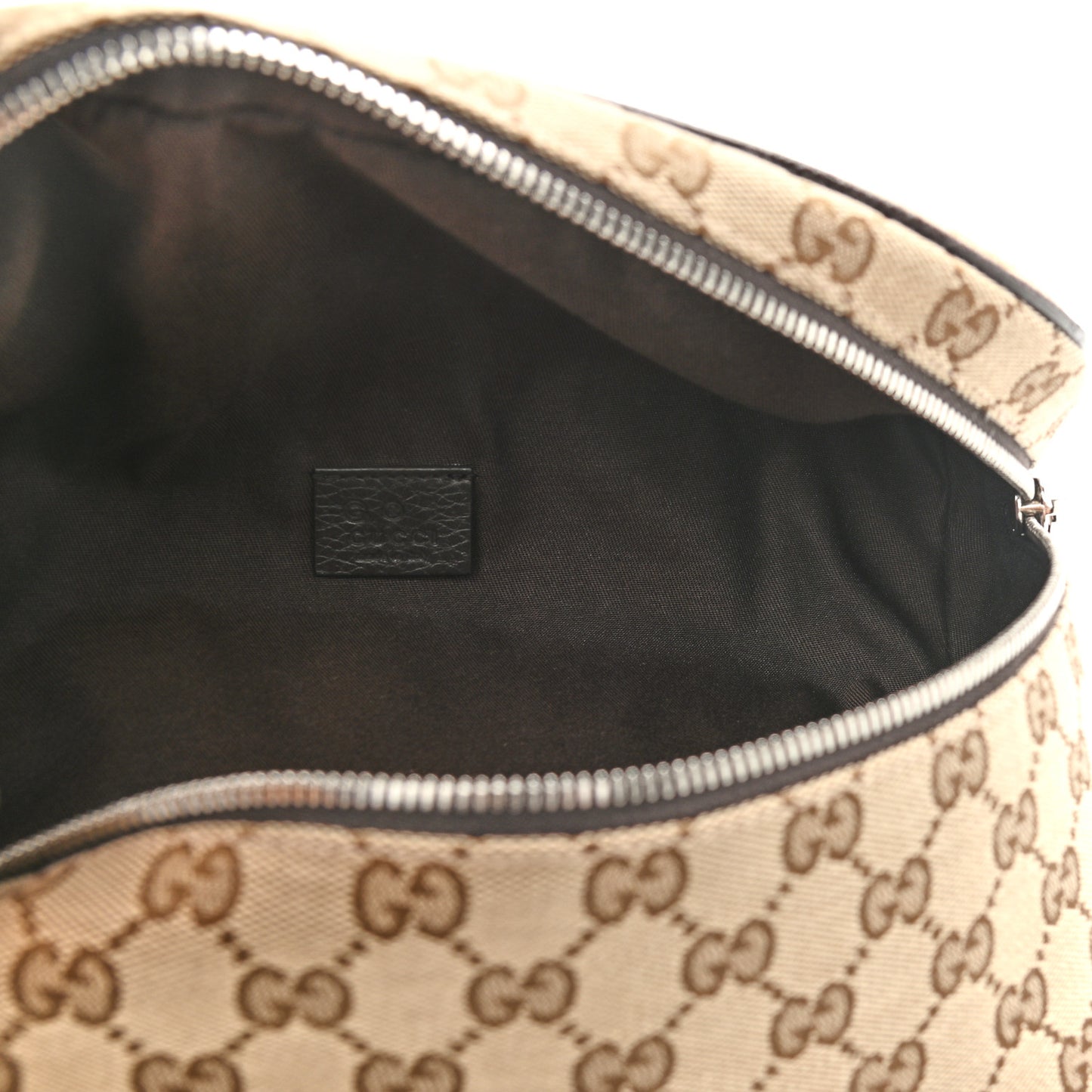 Monogram Dollar Calfskin Waist Pouch Beige Ebony Testa di Moro Marrone Scuro