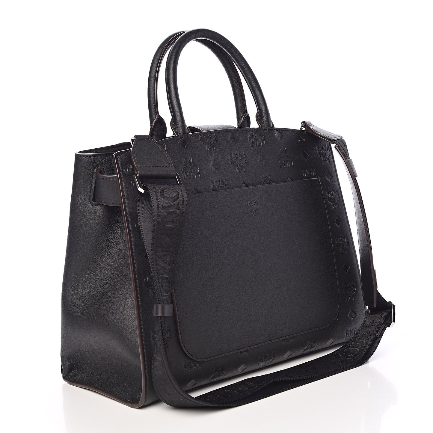 Calfskin Ottomar Monogram Medium Essential Tote Black