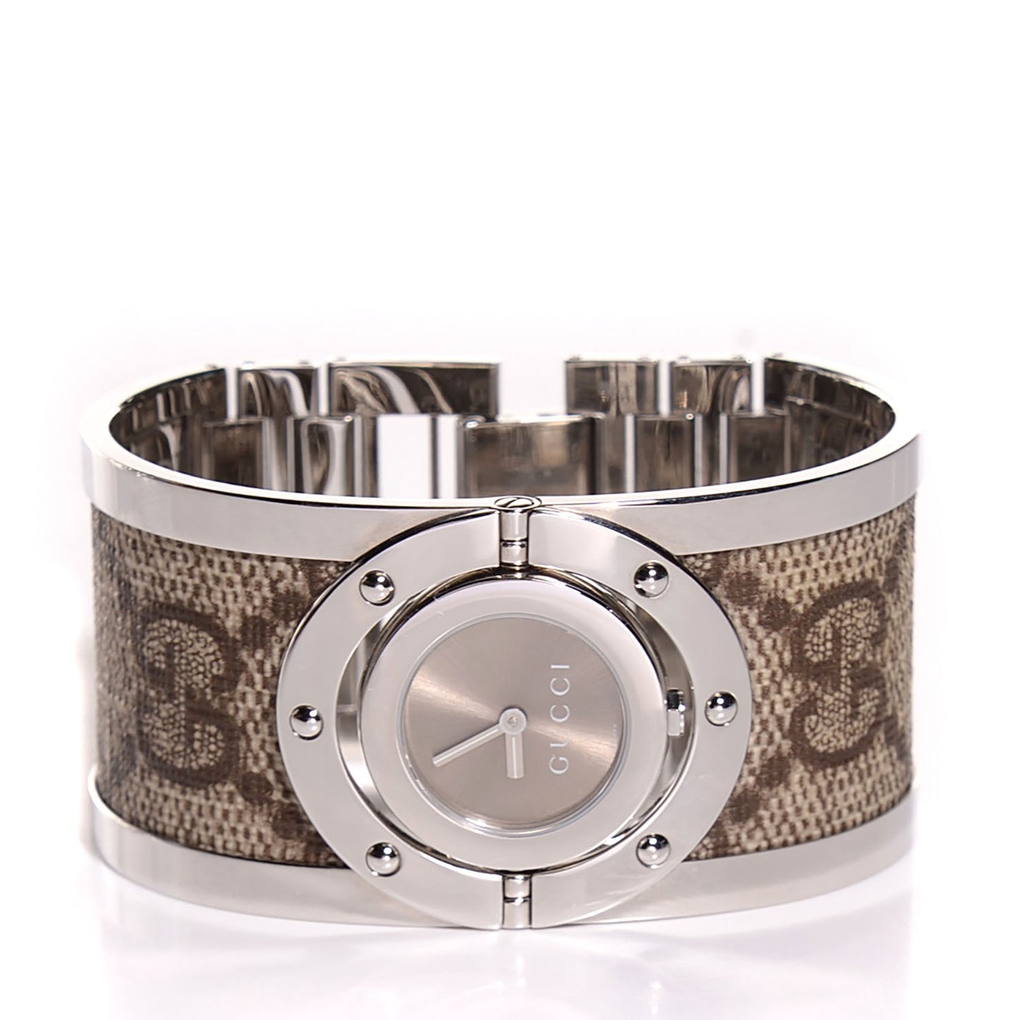 Stainless Steel Canvas 33mm Twirl Monogram Quartz Watch Brown