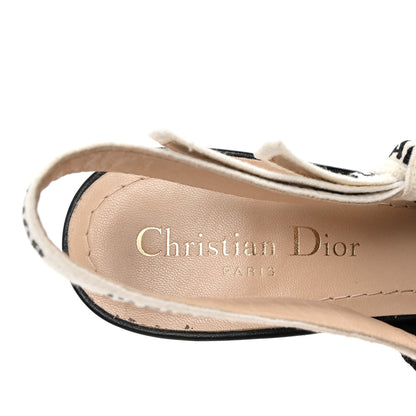Christian Dior Technical Canvas Ribbon J Adior Slingback 100mm Pumps 38 Black 8 of 9