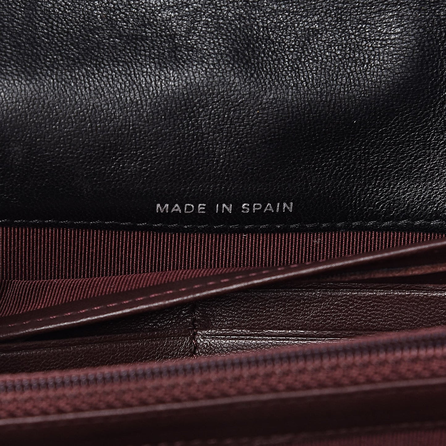 Lambskin Quilted Large Gusset Flap Wallet Black
