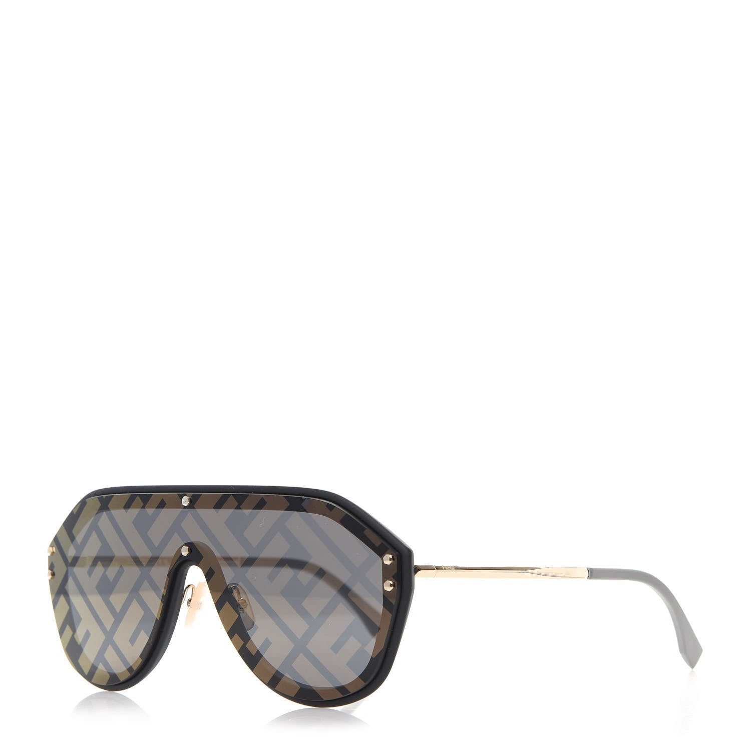 Fendi FF Fabulous Shield Sunglasses FF M0039/G/S Black 1 of 7