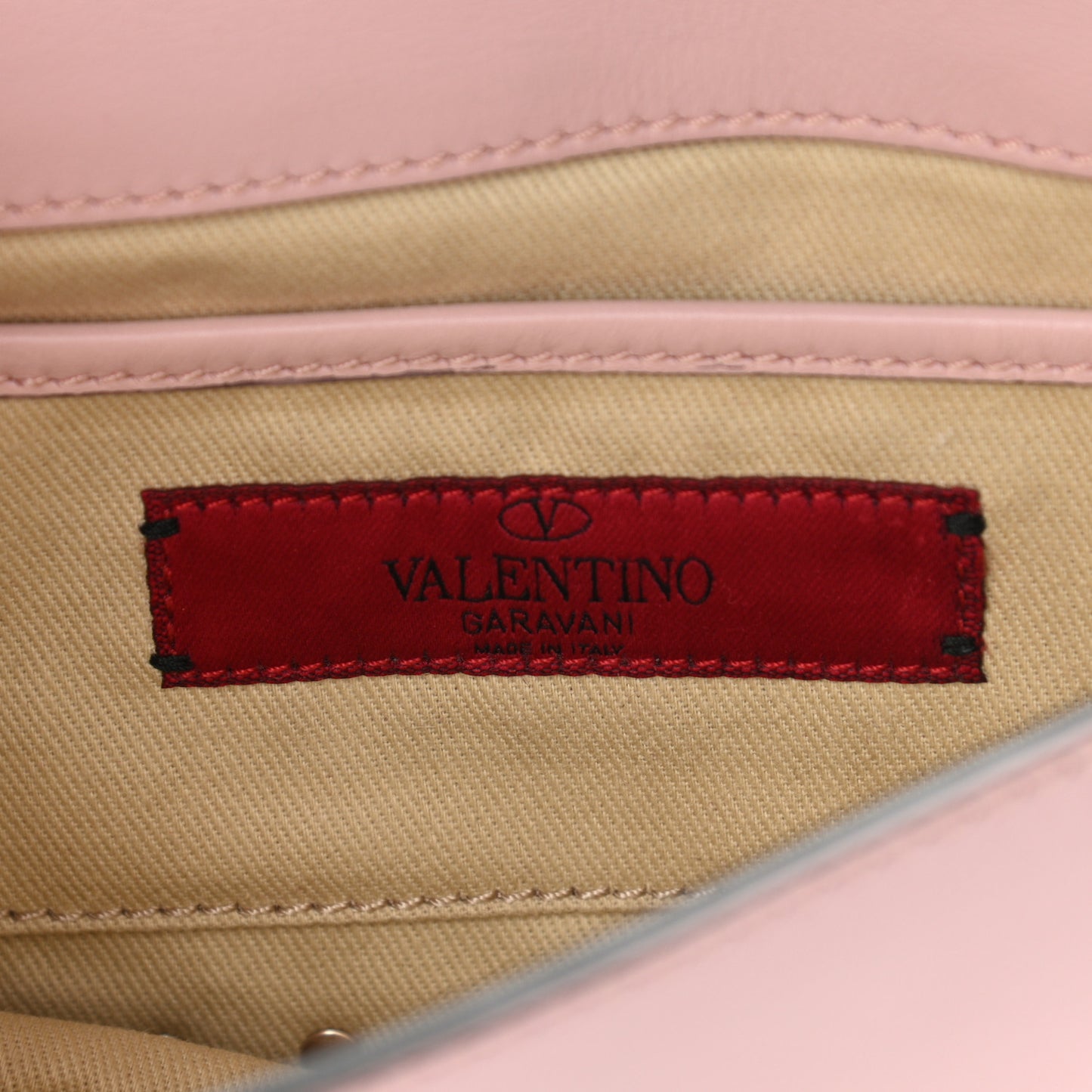 Vitello Mini Rockstud Flap Saddle Crossbody Bag Water Rose