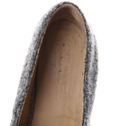 Chanel Tweed Velvet CC Espadrilles 36 Grey Black 5 of 7