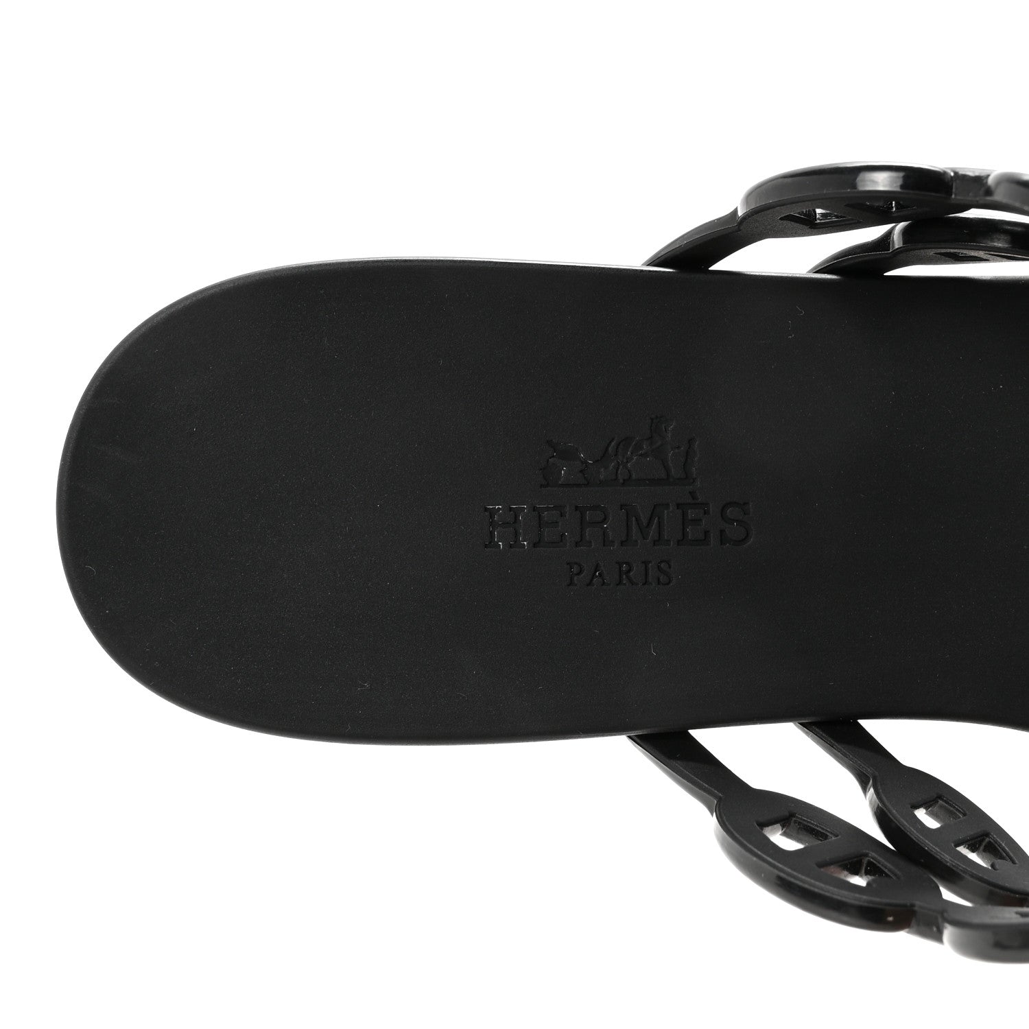 Hermes Rubber Chaine d'Ancre Island Sandals 37 Black 8 of 8