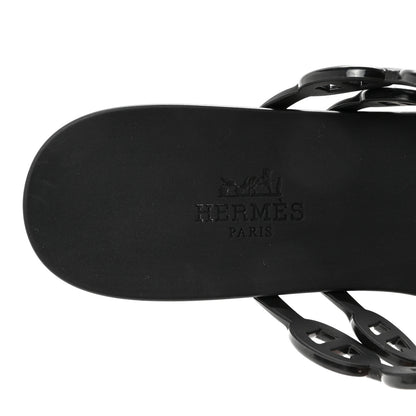 Hermes Rubber Chaine d'Ancre Island Sandals 37 Black 8 of 8