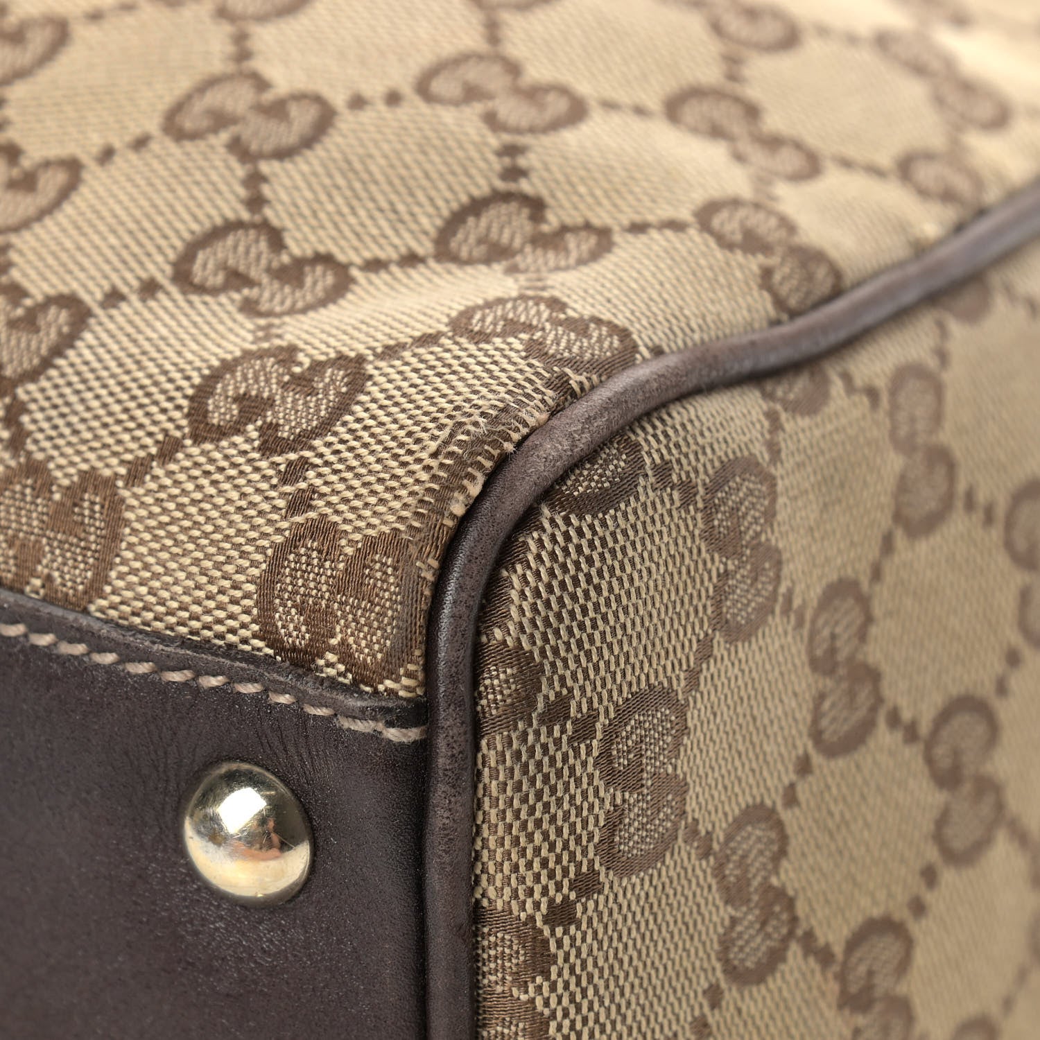 Gucci Monogram Peggy Braided Tote Dark Brown 9 of 14