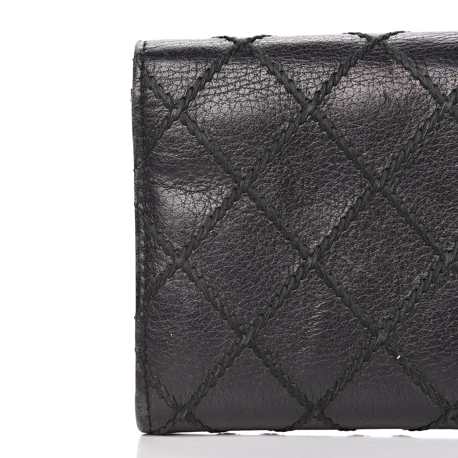 Chanel Calfskin Stitched Fancy CC Long Double Wallet Back 15 of 16
