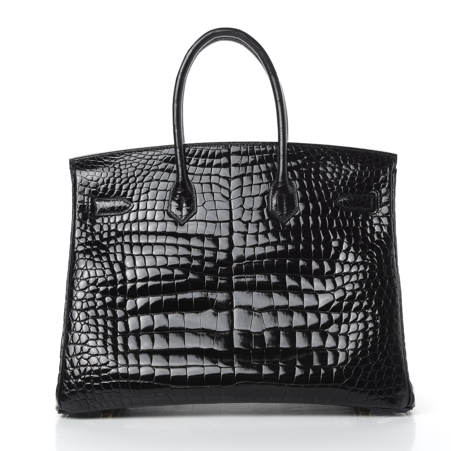 Shiny Porosus Crocodile Birkin 35 Black