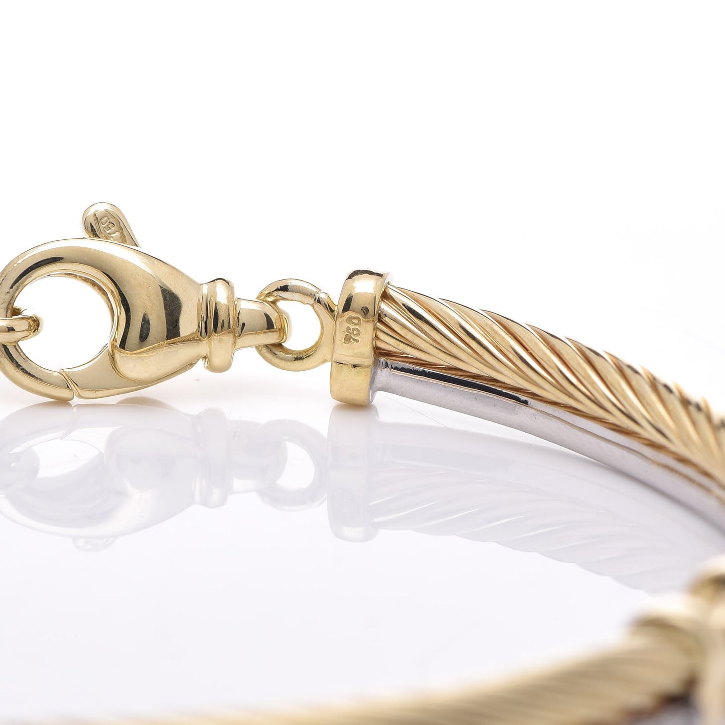 18K White Yellow Gold Diamond Crossover Bracelet