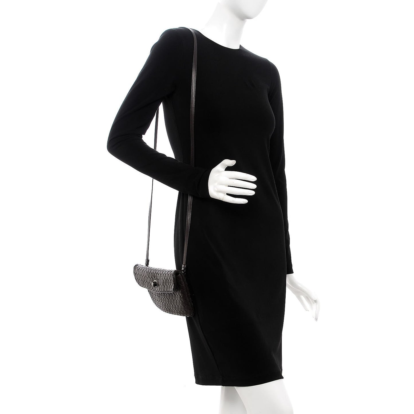 Nappa Intrecciato Flap Crossbody Ebano