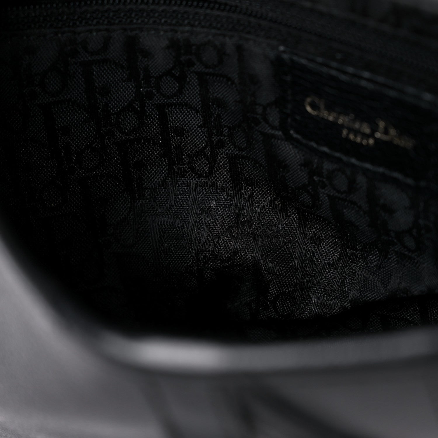 Christian Dior Shiny Goatskin Saddle Bag Black 9 of 15