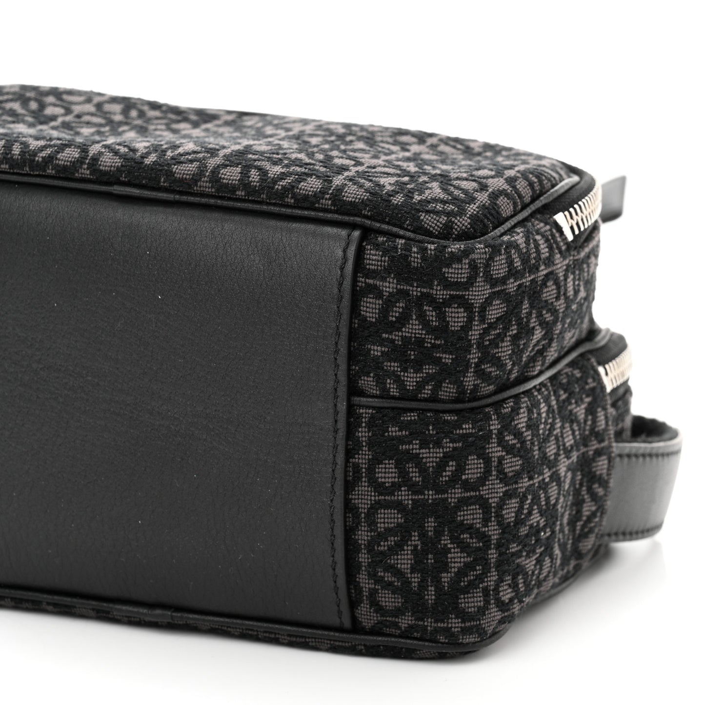 Jacquard Anagram Calfskin Mini Camera Bag Anthracite Black