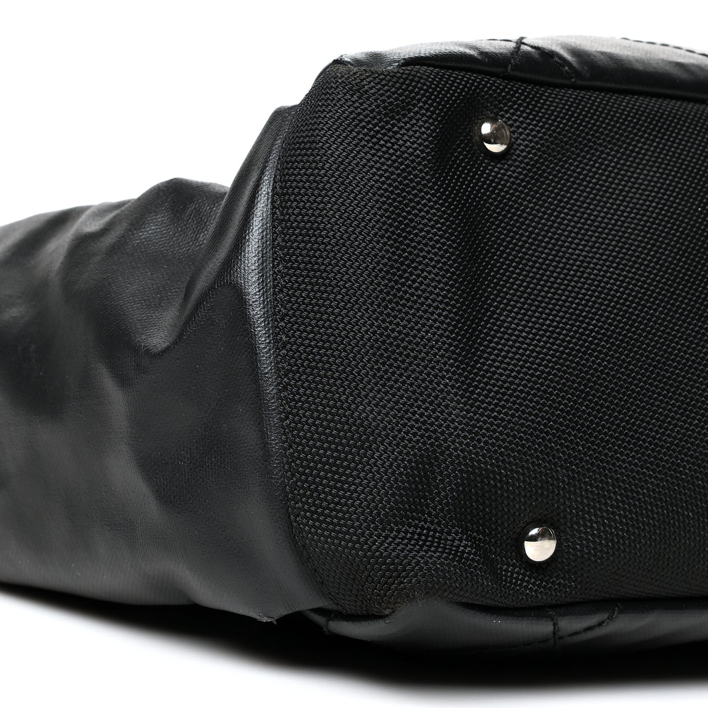 Coated Canvas Quilted Large Paris Biarritz Tote Black