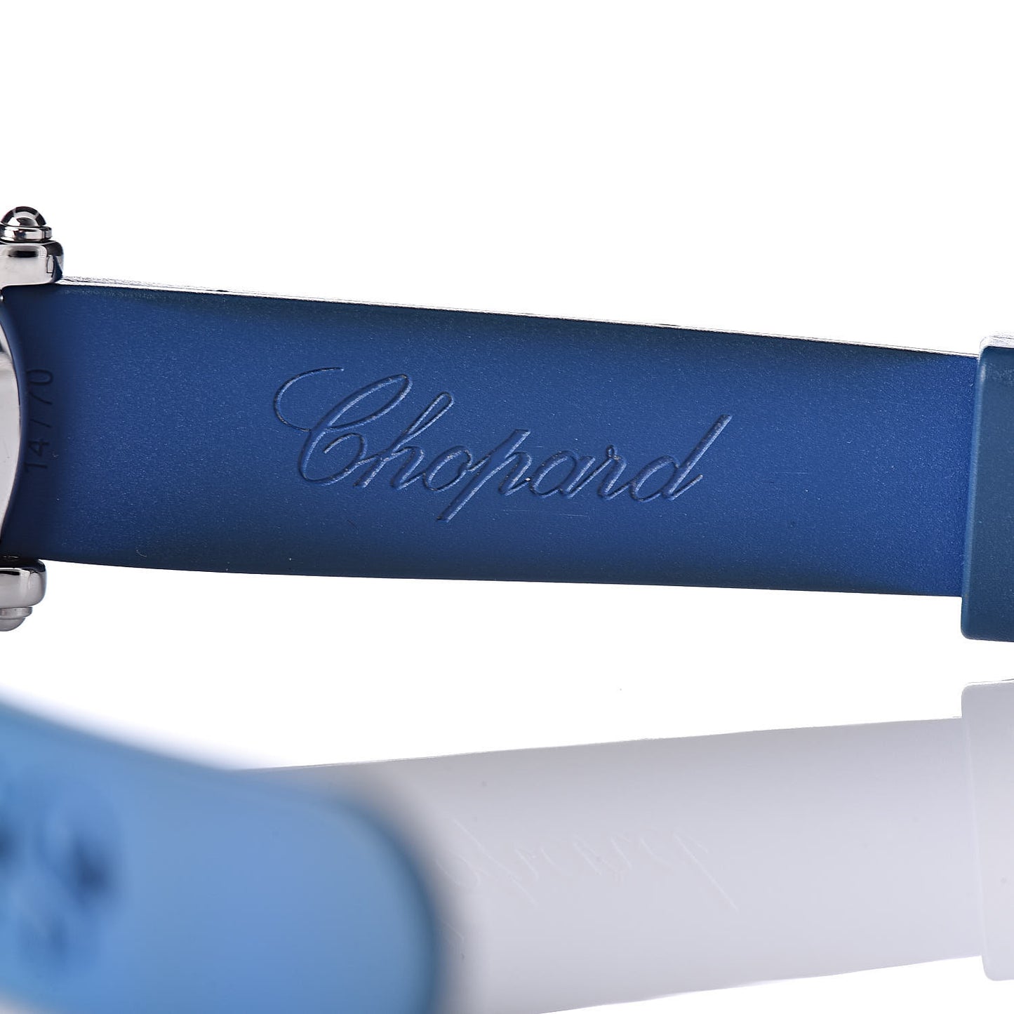 Stainless Steel Rubber Diamond 26mm Happy Sport Fish Quartz Watch Blue