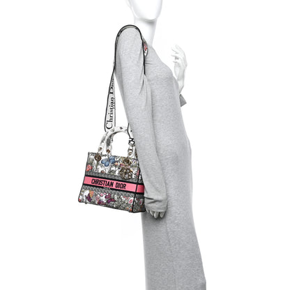 Christian Dior Canvas Embroidered Butterfly Floral Print Medium Lady D-Lite  Multicolor 2 of 11