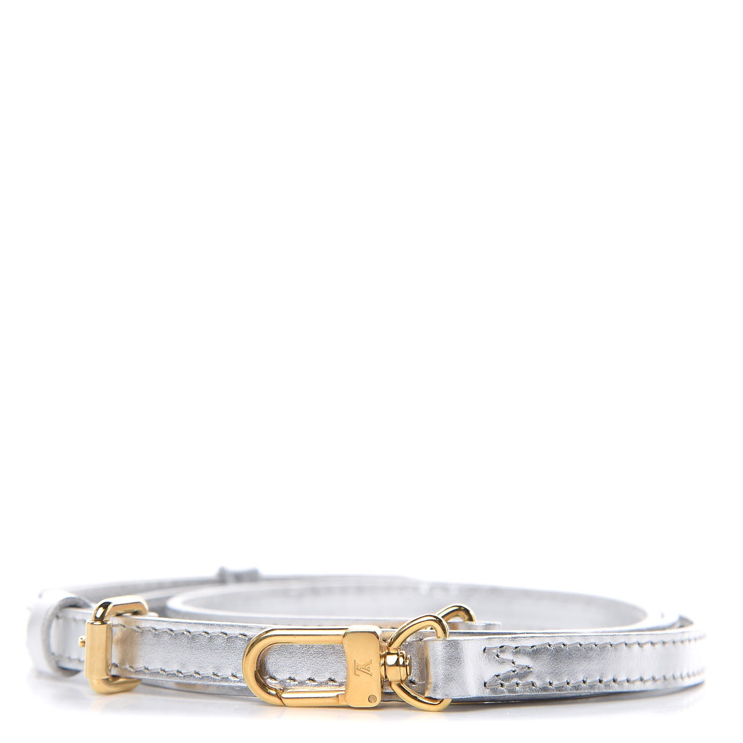 Louis Vuitton Metallic Calfskin 12mm Adjustable Shoulder Strap Silver 1 of 4