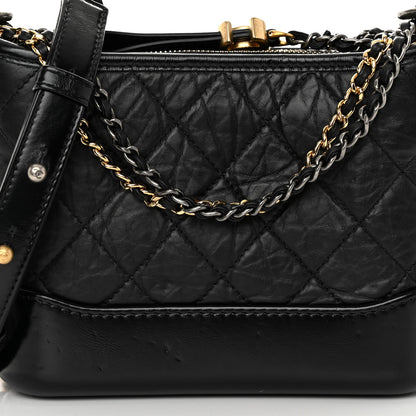 Chanel Aged Calfskin Quilted Small Gabrielle Hobo Black 7 of 10