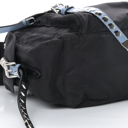 Prada Nylon New Vela Studded Messenger Black Astrale 10 of 11