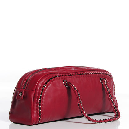 Chanel Smooth Calfskin Petit Luxe Ligne Bowler Red 3 of 7