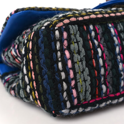 Chanel Tweed Woven Knock On Wood Flap Blue 8 of 9