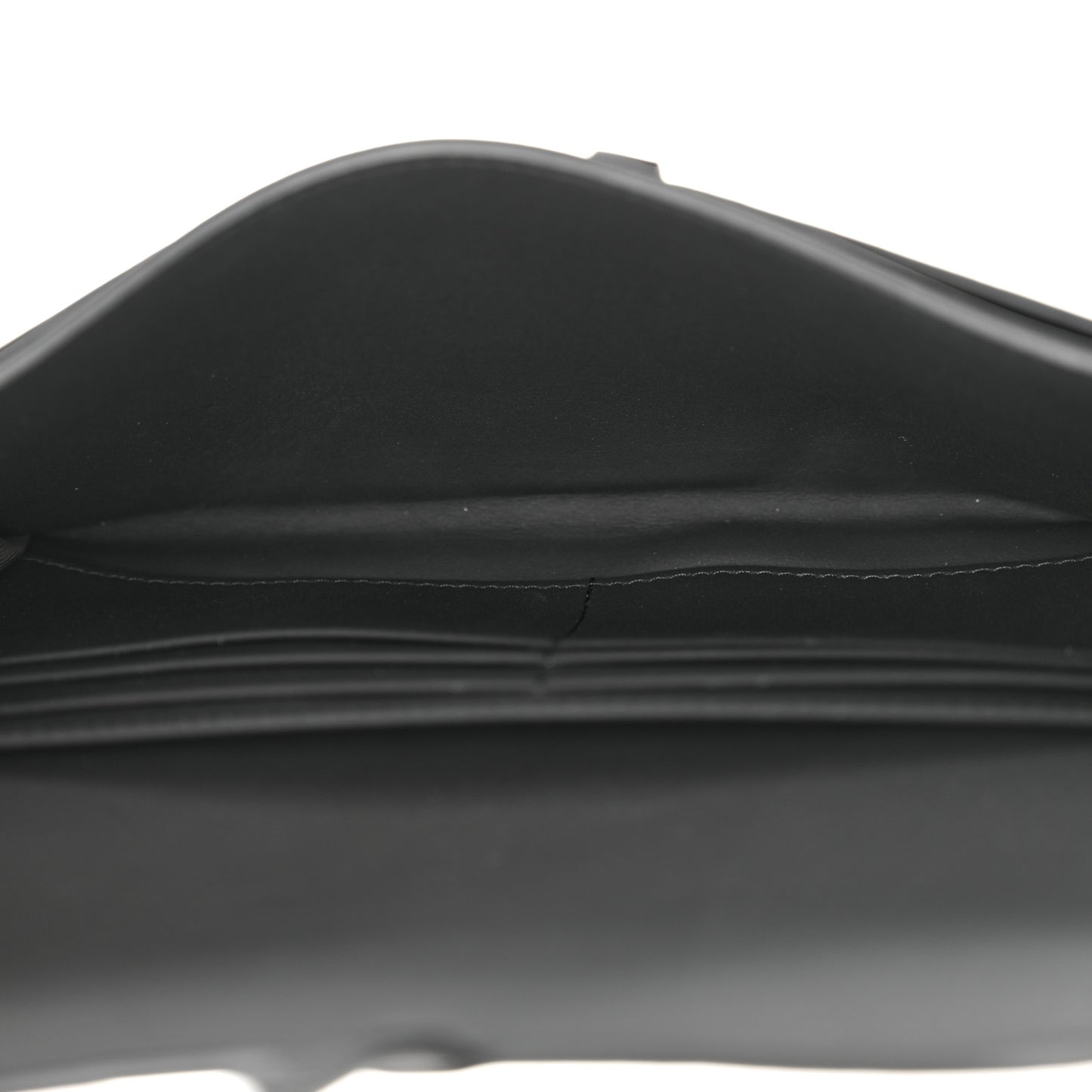 Ultra Matte Calfskin Saddle Chain Wallet Pouch Black