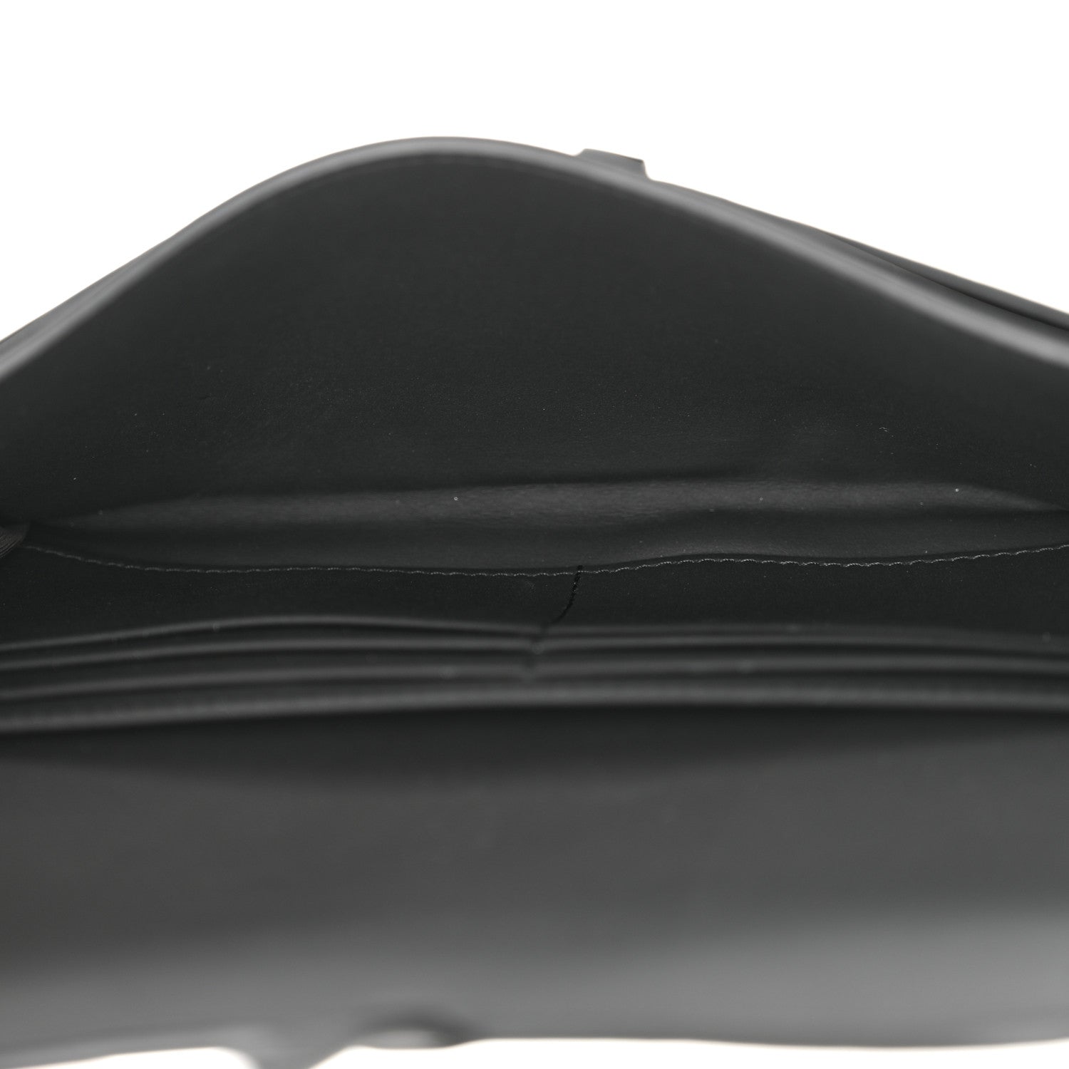 Christian Dior Ultra Matte Calfskin Saddle Chain Wallet Pouch Black 6 of 10