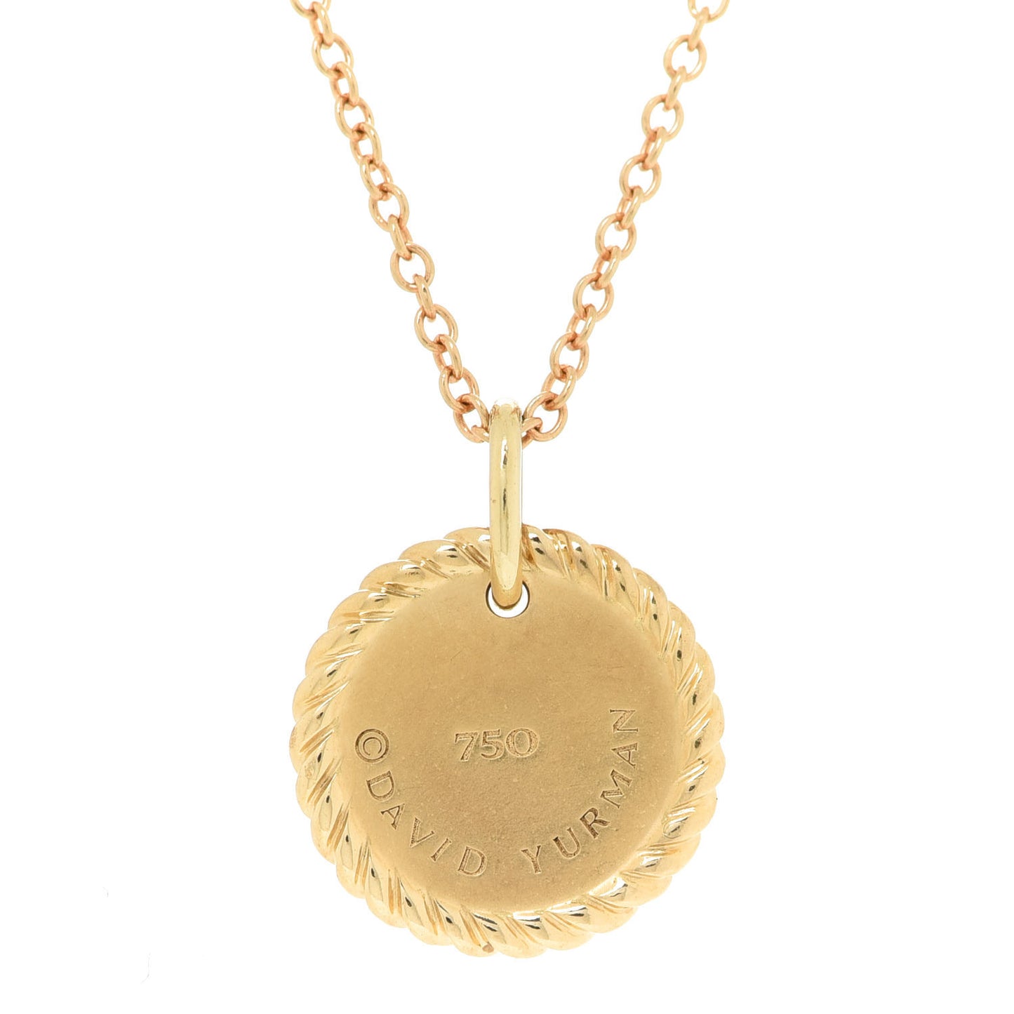 18K Yellow Gold Diamond Cable Collectibles Pave Charm Pendant Necklace