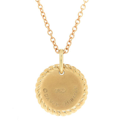 David Yurman 18K Yellow Gold Diamond Cable Collectibles Pave Charm Pendant Necklace 6 of 7