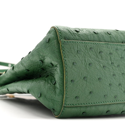 Fendi Ostrich Shiny Nappa Mini Peekaboo I SEE U Satchel Green 10 of 16