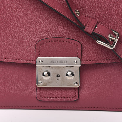 Miu Miu Goatskin Madras Shoulder Bag Peonia 9 of 9