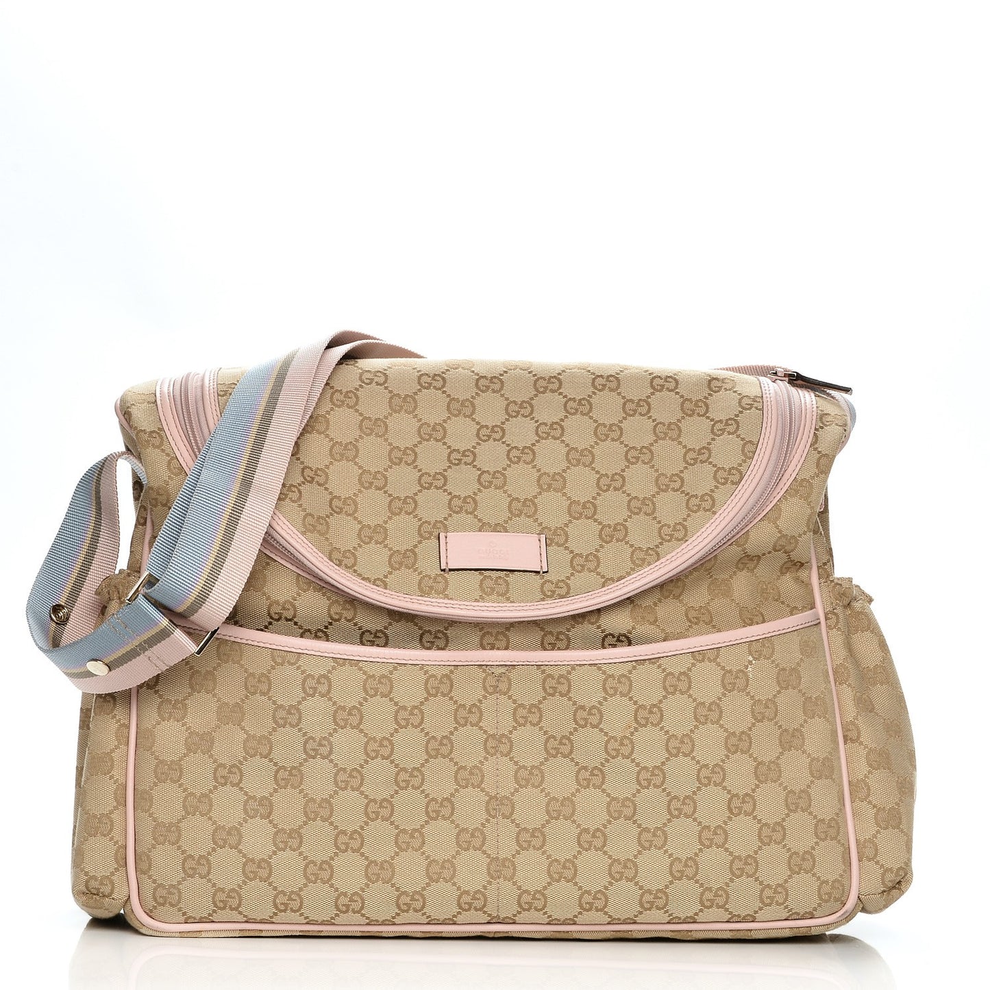 Monogram Web Diaper Bag Pink