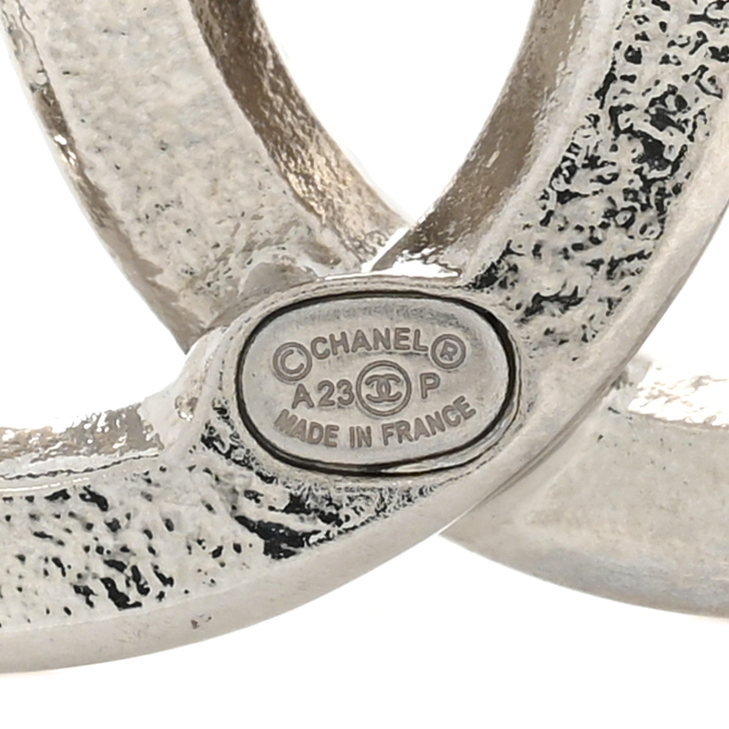 Chanel Metal Crystal Baguette CC Brooch Silver 4 of 5