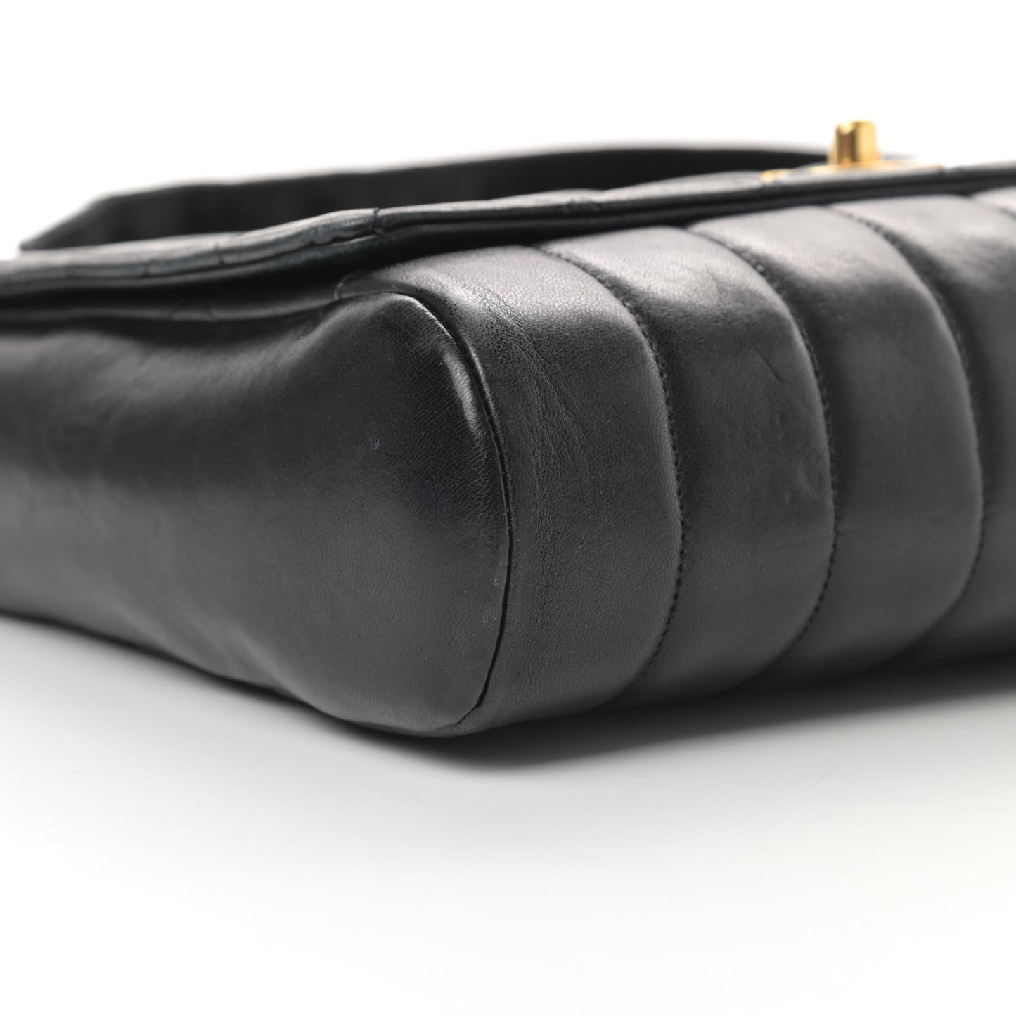 Lambskin Quilted CC Flap Shoulder Bag Black