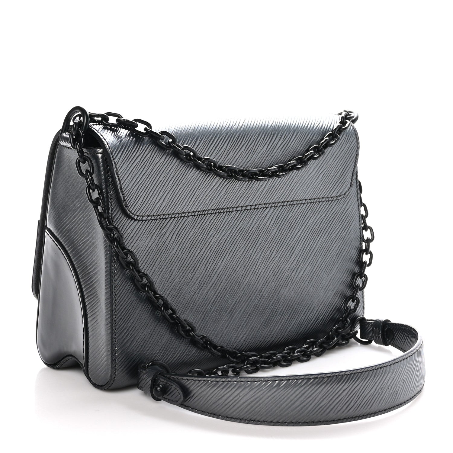 Louis Vuitton Epi Patent Twist Shoulder Bag MM Anthracite Nacre 3 of 10
