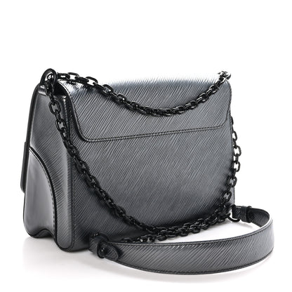 Louis Vuitton Epi Patent Twist Shoulder Bag MM Anthracite Nacre 3 of 10