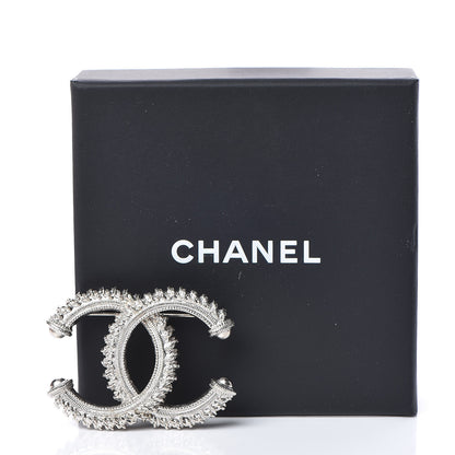Chanel Textured CC Brooch Silver 5 of 5