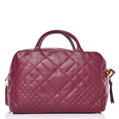 Versace Nappa Quilted Icon Bowler Burgundy 9 of 12