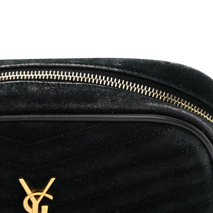 Saint Laurent Suede Matelasse Monogram Mini Lou Camera Bag Black 12 of 17