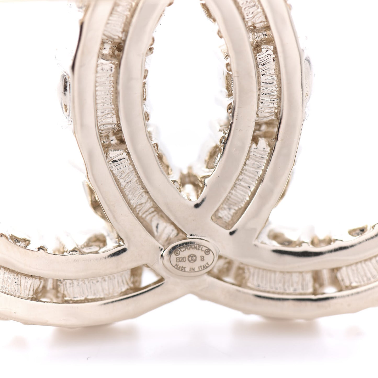 Crystal Pearl CC Dazzling Domino Brooch Gold Black