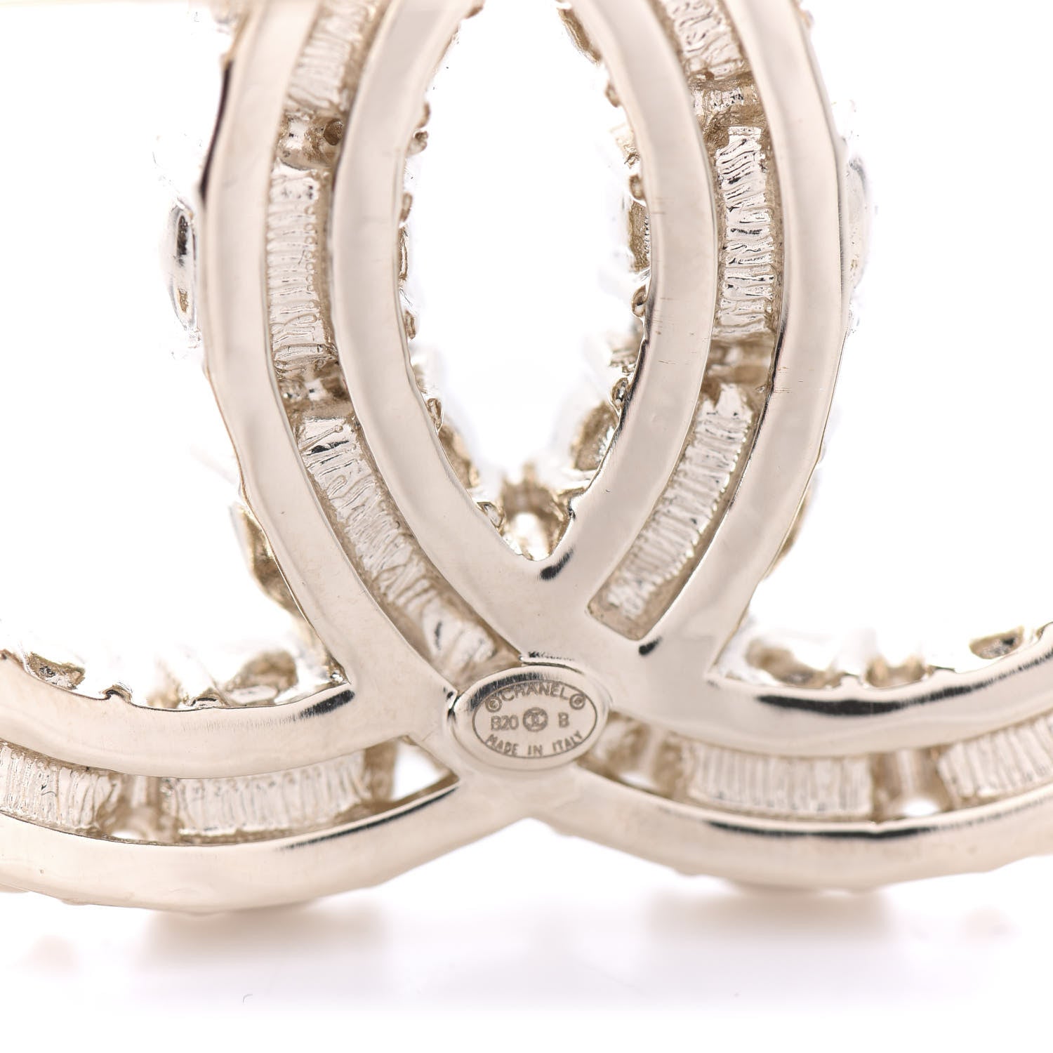 Chanel Crystal Pearl CC Dazzling Domino Brooch Gold Black 4 of 5